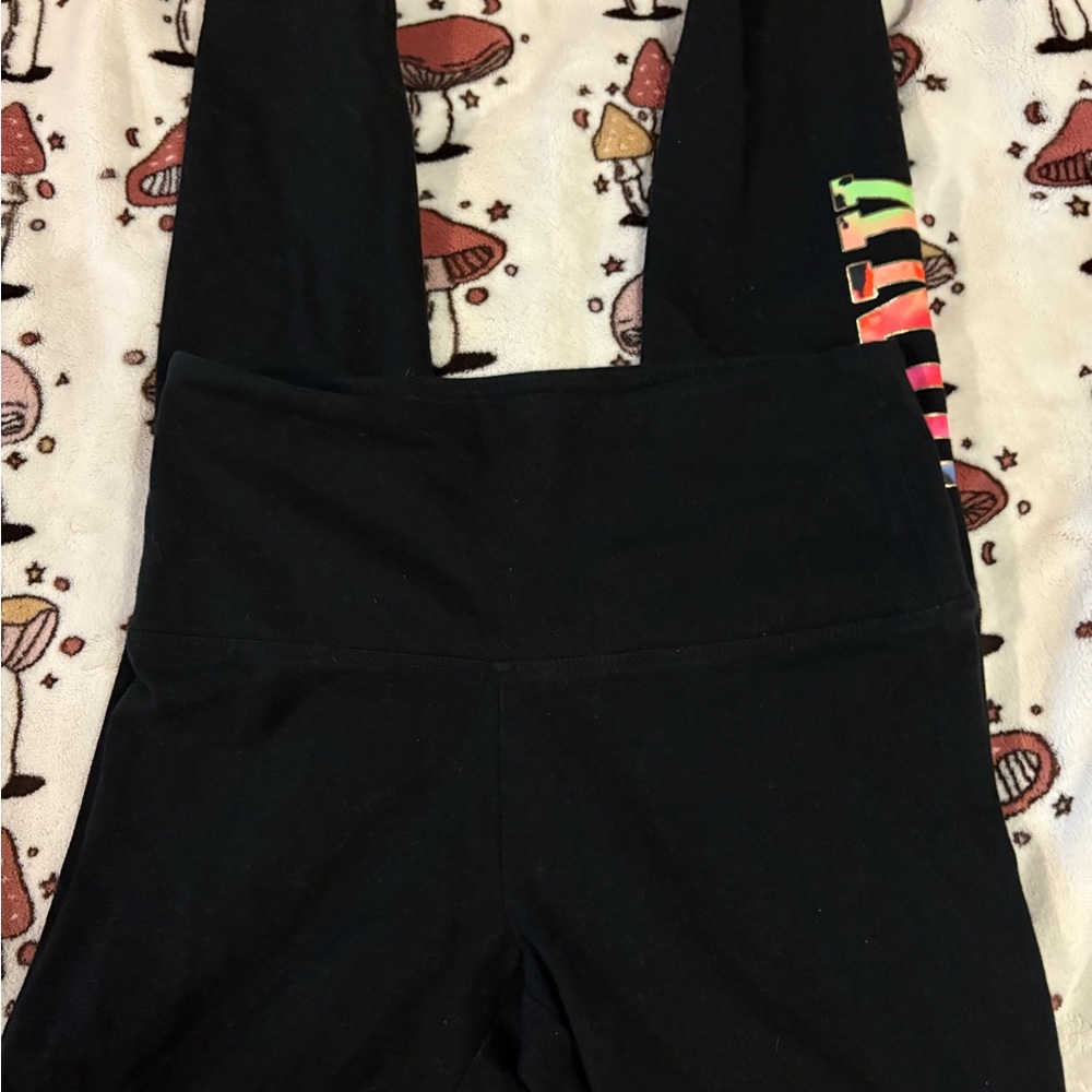 Black PINK YOGA Rainbow Logo Leggings Size Small - Picture 3 of 5